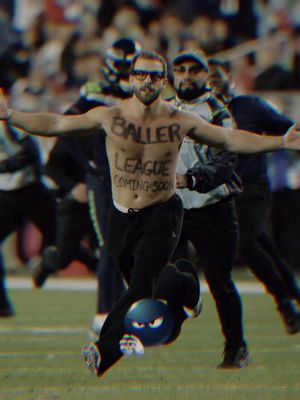 Bro risked it all to spread the word 😭🔥 Baller League coming soon #ballerleagueusa #SuperBowl streaker delivered the message 