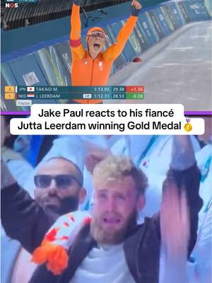 Jake Paul is so happy for her 🥹 #olympics #italy #jakepaul #jutta #speedskating #skating #relationships #netherlands #dutch 
