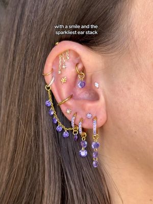 🤍 or 💜 @Ericajewelsofficial code: ALICE25 #piercingtok #earcuration #earpiercing #earstyling #earstacking 