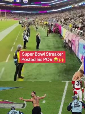 Meta glasses changed the game for field streakers 😭 (Via: fxalexg/IG) #SuperBowl #patriots #seahawks #nfltiktok #metaglasses 