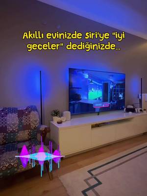 Siriye iyi geceler dediğinizde ışıklarınız kısılır. Tv kapanır. Kapı otomatik kitlenir 😉#siri #homekit #akıllıev