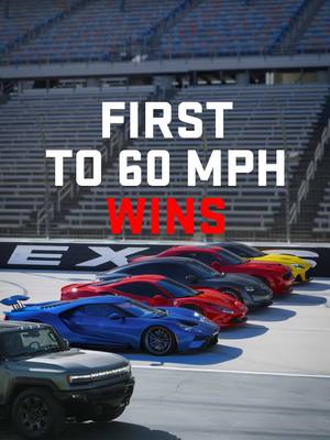 Five “super”cars. One supertruck. The GMC HUMMER EV Carbon Fiber Edition flips the script in a race to 60 mph.