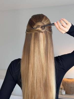 easy half up hairstyle with a hair stick❤️ #hairstick #hairstyle #hairvideos #longhairstyles #hairtutorial  