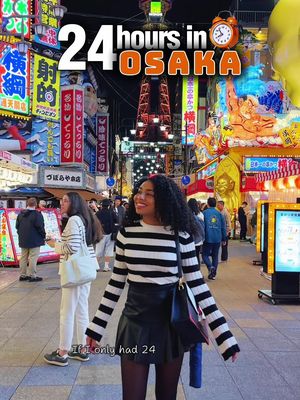 ⏰ 24 Hours in Osaka?! LET’S GO! 🇯🇵 If you only had ONE day in this electric city, here’s exactly how to spend it 🔥 This is your ultimate Osaka day itinerary 🎌🍜 🌅 Morning in Osaka Start strong at Osaka Castle 🏯 – not just beautiful, but legendary. Wander its peaceful moats and gardens 🌸 or head inside to dive into samurai history ⚔️. Then? Food time . Head to Kuromon Ichiba Market 🍢 for melt-in-your-mouth wagyu, Kobe beef burgers 🍔, fresh oysters 🦪 & even orange juice squeezed from a vending machine 🍊😮 🌇 Afternoon to Evening Walk off the feast in Dotonbori 🏮 – Osaka’s neon jungle! But don’t just stroll – hop on a canal boat 🚤 and glide past glowing signs & street food stalls. 📸 Don’t forget that must-have Glico Man pic! Then chase sunset at Tsutenkaku Tower 🌆. Dare to step onto the glass cage 😱 and explore Shinsekai – a retro maze of gritty charm and Showa-era nostalgia 🎞️ 🌙 Late Night Wrap it all up by bar hopping inside the Misono Building 🍶🎤 It’s like a tiny-bar jungle with themed rooms, karaoke corners, and maybe a stranger’s living room?! 🎥 One day, a hundred memories. Tag who you’d take on this wild ride!  Save this post for your next Japan trip 👀 #traveltok #osakatravel #japantrip #travel 