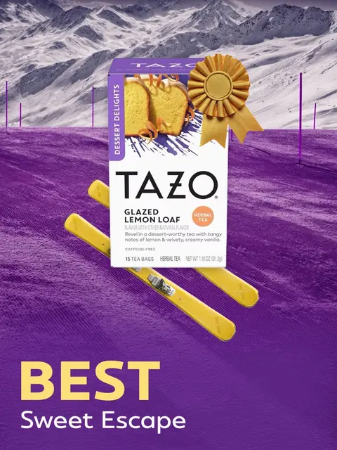 We came, we sipped, we conquered 🏅❄️ Glazed Lemon Loaf, Organic English Breakfast, Passion, and Organic Zen — all seriously delicious, all taking gold. Consider this our winter sweep ✨ #TAZOTea #GoldMedal