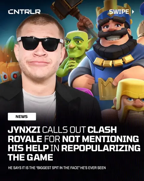 Jynxzi called out Supercell and Clash Royale for not mentioning him in a recent news release discussing the game’s resurgence in popularity‼️😳 He said it was the “biggest spit in the face” he has ever seen.  Jynxzi has been a major player in the resurgence of the game, as his Clash Royale streams has brought in hundreds of thousands of viewers and put new eyes on the game. What do y’all think of this⁉️ #jynxzi #clashroyale 