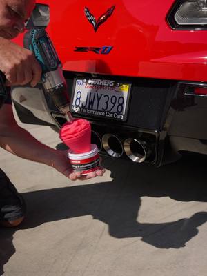 Makita drill + Mothers PowerCone 360 + Mothers Mag & Aluminum Polish = a deep, mirror-like shine in less time. #motherspolish #diydetailing #cartok