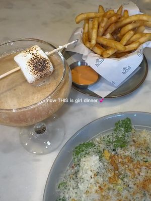 Deleting the group chat because I found the move. Fries. Caesar salad. Martini. $20. And no… not fast food. We’re talking cute bar seats, downtown Charleston energy, clinking glasses and laughing too loud with your girls. Rudy Royale understood the assignment with this one. It’s giving luxe on a budget. It’s giving spontaneous girls night. It’s giving “why don’t we do this more often?” 📍 209 E Bay St, Charleston SC Bar only — so grab a seat early Save this for your Galentine’s dinner or your next “I need to get out the house” moment 🍸✨ #CharlestonFoodie #CharlestonTikTok #GirlsDinner #Galentines     #CapCut @Charleston Sips + Bites 