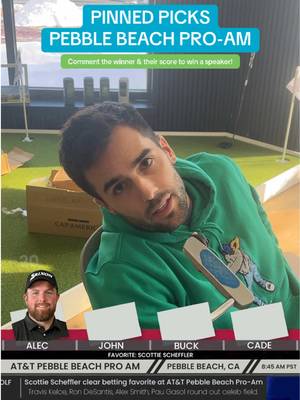 PINNED PICKS VOL. 2 - Comment your winner for the Pebble Beach Pro-Am and if you get it right we’ll send you a speaker on the house 😎.  Entries end at the first tee time. 2/12 @ 8:45am PST. Must be following to win.  #golf #golftech #golfgiveaway 