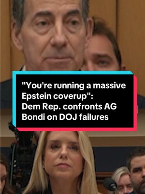 Rep. Jamie Raskin (D-MD), Ranking Member of the House Judiciary Committee, confronts Attorney General Pam Bondi's about the Justice Department's failures handling the Epstein investigation. “You're siding with the perpetrators and you're ignoring the victims. That will be your legacy unless you act quickly to change course.” #news 