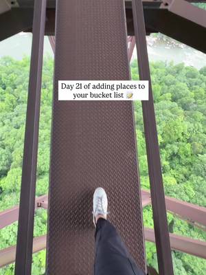 👀 Would you walk this?!  If you want a bucket list adrenaline hit without needing any climbing experience, this is it. You’re clipped in the whole time, walking the catwalk under the New River Gorge Bridge with unreal views of the canyon and the river way below. It feels equal parts terrifying and epic, and the photos look straight out of a movie. 📝 What to know before you go Book ahead because spots can fill up Dress warmer than you think because it gets windy up there Wear closed toe shoes with good grip Show up early so you can soak in the overlook views too ✈️ Follow for more bucket list ideas!  #newrivergorge #almostheaven #wvtourism 