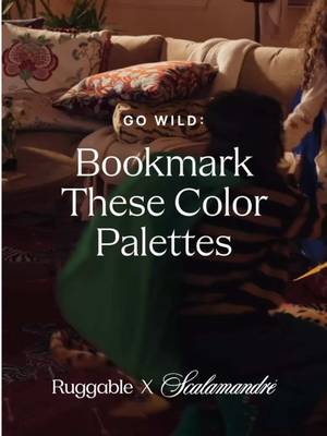 Ruggable x Scalamandre: Bold colors. Big energy. Bookmark accordingly. #interiordesigntips #colorpalettes #scalamandre #glamoratti #ruggable 