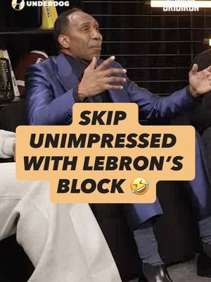 “You’re the only person on the planet that’s complaining about the block!” 🤣🤣 Skip and Stephen A. get into it after Skip says he’s unimpressed with LeBron’s famous block