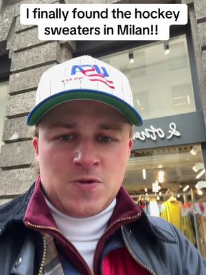 We finally found where they’re selling Olympic hockey jerseys in Milan😂 #hockey #NHL #olympics #teamusa #teamcanada 
