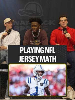 Playing NFL Jersey Math w/ Sauce Gardner 👕➕🏈 #trivia #sportstrivia #nfl #jerseys #colts #jets #seahawks #patriots #snapbacksports