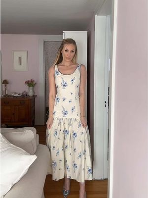 The prettiest dress🩵🎀✨ #hmdress #springdress #princessaesthetic #hmspring #floraldress 
