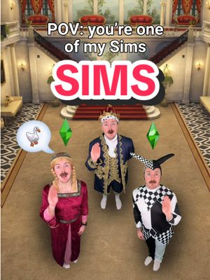 #AD / POV: you’re one of my Sims 💚💃🕺 Cast in order of appearance… Handsome Gamer : @ me Handsome King : @ me Handsome Queen : @ me Handsome Jester : @ also me The Game : @thesims 4 #RoyaltyAndLegacy 👑⚔️ *i grew up playing this Sims on a computer that sounded like it was running out of breath, I would play for SO long! **dream come true to now be working with them!!! #TheSims4 #gaming #comedy 
