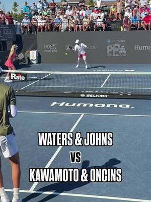 What a battle in Mixed Doubles! 🙌 #1 Waters & Johns end up getting the victory over #15 Kawamoto & Oncins: 11-2, 8-11, 11-5 @Anna Leigh Waters @Ben Johns @Eric Oncins 