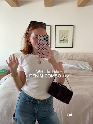 Don’t sleep on @Old Navy denim! #oldnavypartner. These are soooo comfy and flattering. Also obsessed with this white crop tee - a new staple!