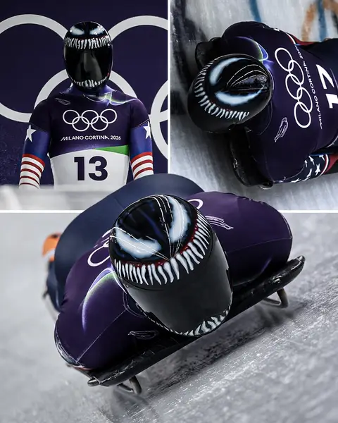 THIS #HELMET 🔥 Team USA's Austin Florian wore this during the Men's Skeleton competition. #olympics #skeleton 
