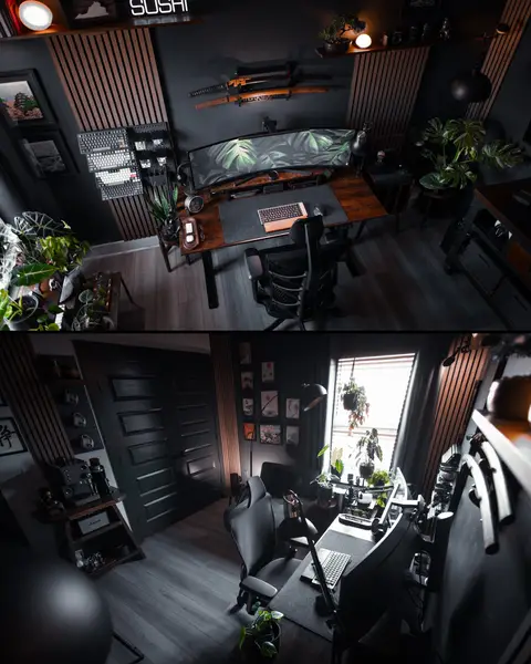 This is the space where I spend most of my time. It’s where I work, relax, and just be myself. 🛋️💻🌿 #MySpace #HomeOffice #CozyVibes #desksetup #interiordesign 