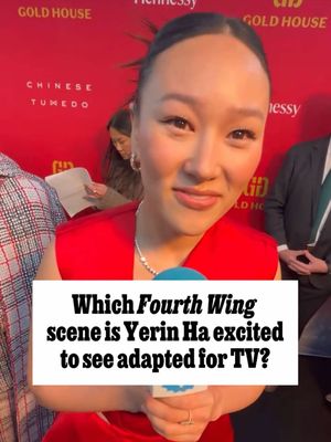 @yerinha1 told us the #fourthwing scene she's most excited to see on tv 🐉👀🥵 #bridgerton
