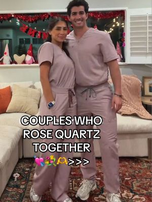 Couples who Rose Quartz together >> Shop the Rose Quartz scrubs everyone’s matching in 💗 Available now at the 🔗 in bio. Limited time only.