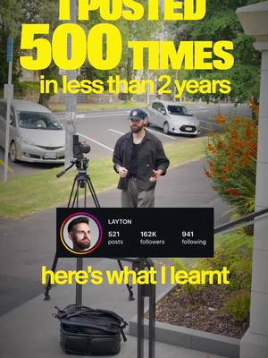 I posted 500 times in 2 years & here's what I learnt along the way. 1. Filming yourself & talking to a camera in the beginning is hard & you have to give yourself some time to get used to it. I always try to imagine I'm talking to 1 person 2. Consistency is everything. It's the most important metric 3. Your content is not for your friends. Yes they'll watch & hopefully support. Worry about your community & people you want to connect with & help 4.99% of the the time you will doubt yourself, your content & question wtf you're doing. This happens about 4-5 times a week 5. You'll never feel ready. So you may aswell start & figure it out 6, A video that isn't perfect is better than nothing at all. 7. It's 100% worth it