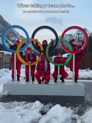 Team photos are tough! Hard to get everyone looking good…just know behind that big palm, I’m looking great 😅😉 . . #olympicgames #winterolympics #mico #milanocortina2026 