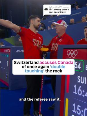 Replying to @Johnsul77 another team has accused Canada of “double touching” the rock in Olympic curling 👀🥌 #curling #winterolympics #olympics #teamcanada 