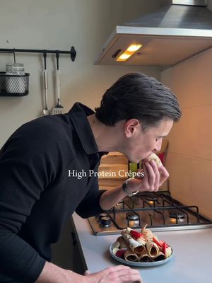 try these: high protein crêpes 🥞 (recipe below) ingredients: 30g oat flour 60g protein powder 1 medium egg 150ml skimmed milk (topping is optional) *mix all the ingredients together till smooth, once it’s smooth pre-heat the pan.. pour the mix into the pan and turn the crêpes around when they start to bubble. Fill the inside with your own choice and do the same with the toppings. Enjoy!😋