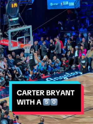 Carter Bryant puts up a 5️⃣0️⃣ with this crazy dunk, shot on @Google Pixel! 🔥 #NBA #NBAAllStar #dunkcontest 