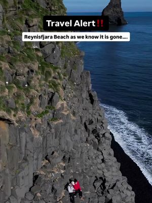 Devastating news!! Due to recent storms this is infamous black sand beach in Iceland has gone through catastrophic damage!!  Deadly rogue waves and violent storms have battered Reynisfjara Beach in Iceland, collapsing cliffs and erasing access to this iconic, black-sand shoreline So thankful we got to see it before it was gone!!