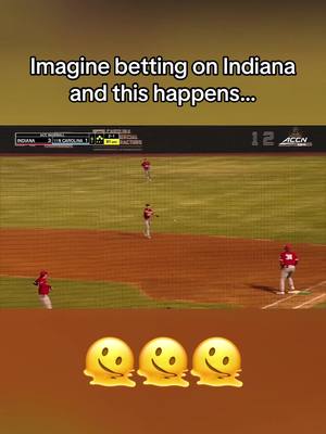 North Carolina would go on to win the game 🤮 #collegebaseball #northcarolina #indiana 