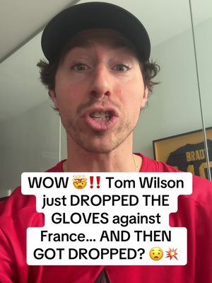 TOM WILSON DROPPED THE GLOVES AT THE OLYMPICS 🫨💥🇨🇦🇫🇷 #hockey #NHL #olympics #canada #teamcanada 