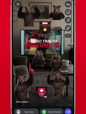 A reaction for every moment 🇨🇦🐻  Show your Canadian pride with new it's #NoTimeToHibernate Stickers and GIFs! // Une réaction pour chaque moment 🇨🇦🐻  Réveillez votre esprit d'équipe avec les nouveaux autocollants et GIF.  C'est #PasLTempsDHiberner! 