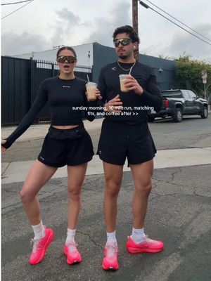 best way to start the day 🫶🏼☕️ #couplegoals #matchingoutfits #runningshoes #runners #runningtiktok 