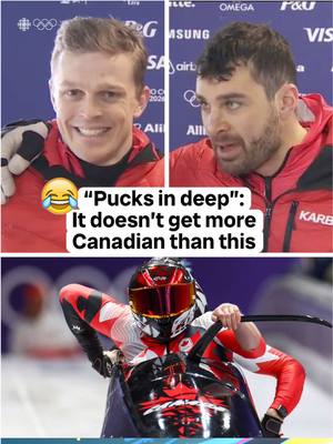 It doesn’t get much more Canadian than this 😂🇨🇦 Jay Dearborn and Mike Evelyn O’Higgins give us the hockey-bobsleigh crossover we didn’t know we needed 🏒🛷 #MilanoCortina2026 #Olympics #winterolympics #teamcanada 