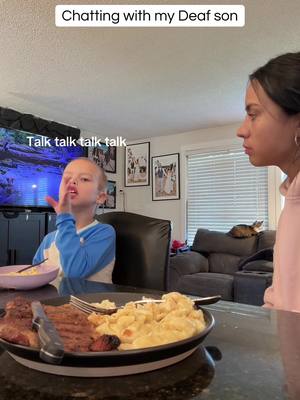 Chatting with my Deaf son in ASL #cochlearimplant #signlanguage #asl #parenting #deaf 