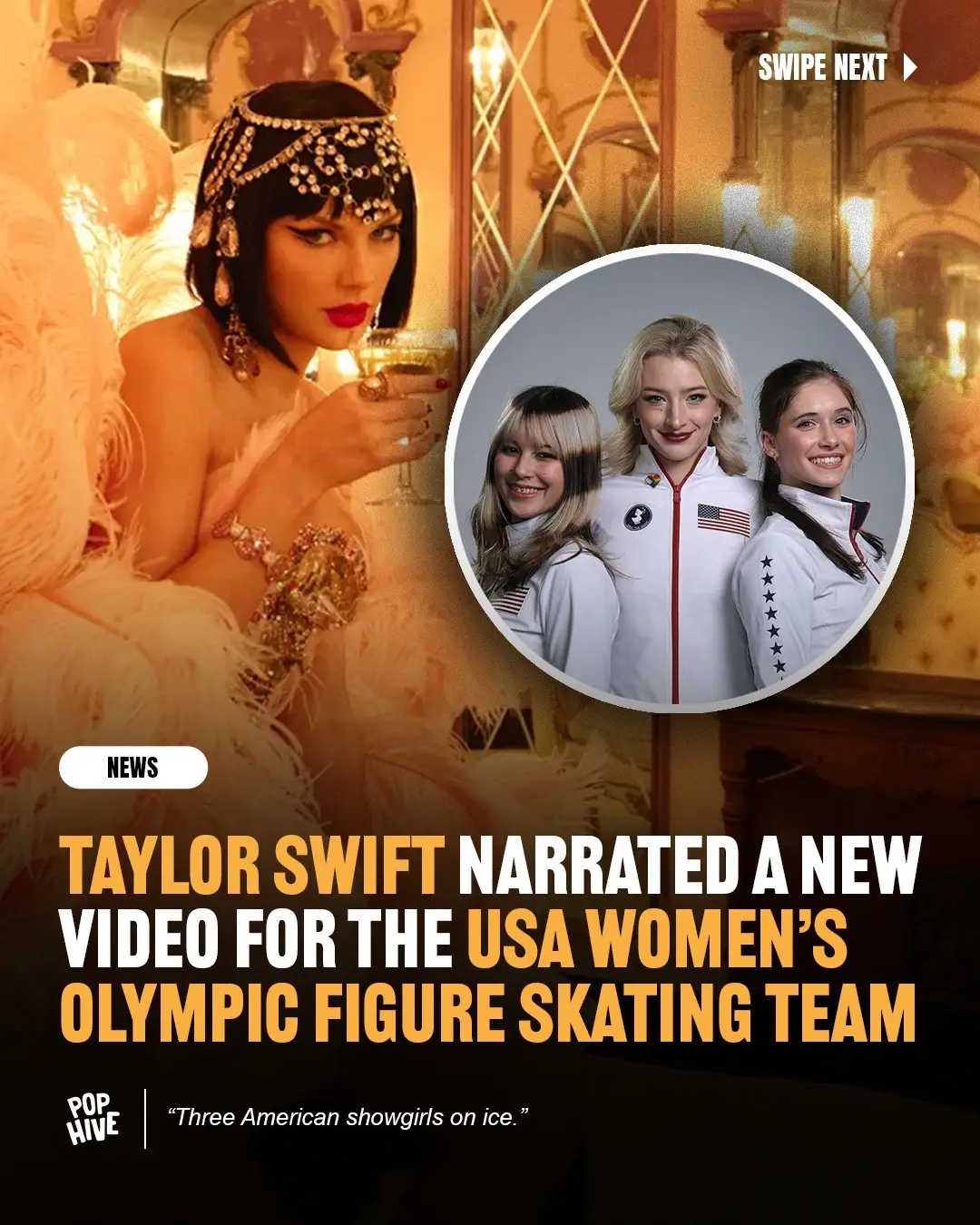 #TaylorSwift narrated an introductory video for the #BladeAngels ⛸️❄️  The USA women’s Olympic figure skating team, including Amber Glenn, Alyssa Lui, and Isabeau Levito, will all be competing this week, and each skater has a strong chance of winning a medal❕ 🏅 #WinterOlympics2026 #FigureSkating 