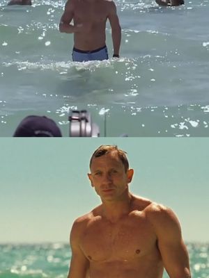 “I remember Daniel coming out of the water and the whole crew going ‘Oh my god’. And that was probably the only time when a pap shot, because it was a pap shot that broke, that then of course changed the whole idea of Daniel and what his Bond was going to be like.” – Barbara Broccoli on filming CASINO ROYALE.