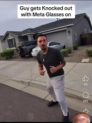 Guy gets knocked out with meta glasses on 
