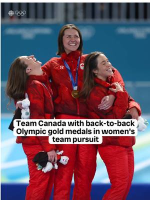 The Golden Mesdames 🇨🇦🥇 Canada’s Ivanie Blondin, Isabelle Weidemann and Valérie Maltais win back-to-back Olympic gold medals in women’s team pursuit 🙌 #MilanoCortina2026 #Olympics #winterolympics #teamcanada 