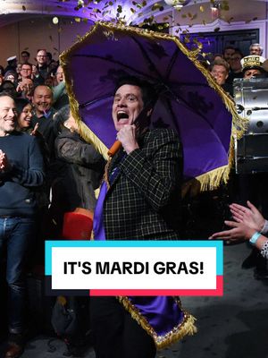 The party has arrived! Happy Mardi Gras! ⚜️ #Colbert #JimCarrey #MardiGras #FatTuesday