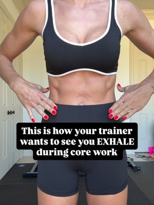 360 breathing is the core unlock- remember these cues  ✔️on the inhale, air comes DOWN into your center & moves outwards in all directions  ✔️on the exhale, air moves UP & out through your mouth ✔️imagine filling up your ribcage like a balloon ✔️imagine a ring around your midsection & on the exhale breath out to shrink the ring  Need workouts to try this out on? My new Weight Training x Pilates Core Plan provides 5 weeks of workouts to help you build muscle, sculpt definition & has some of my best deep core workouts