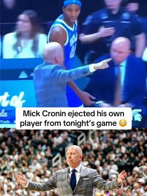 Mick Cronin sent Steven Jamerson III off the floor 🤯 #collegebasketball #ucla #michiganstate #collegehoops #fyp 