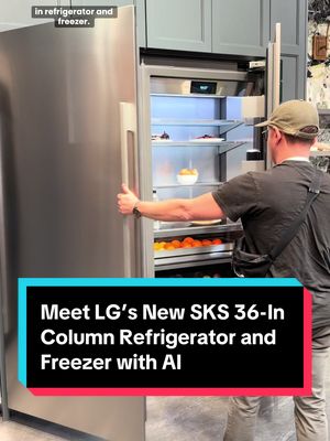 Meet LG’s new SKS 36-inch Column Freezer and Refrigerator that has a new “color wide 6.8-inch LCD display” that allows you to use smart features like AI ice pro and AI fresh directly from the fridge for the first time. #lg #kbis #ai #smarthome #smartkitchen 