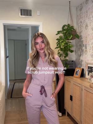 our Empower Scrub Jumpsuit in Rose Quartz >>> Shop now—link in bio. #scrubs #healthcare #fabletics #OOTD #fypppp