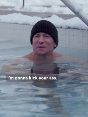 Can MMA world champion Georges St-Pierre last a full interview in a Québec cold plunge? 🧊 #BonjourQuébec #Winterapy 