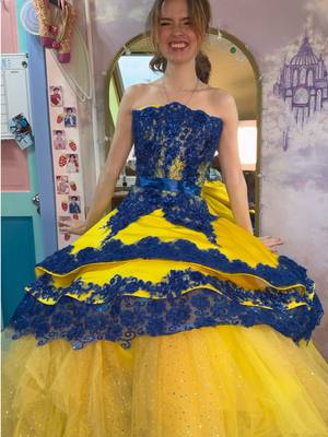 My finished Mal from Descendants transformation dress!! 🤩💛💙 #descendants #disney #maldescendants #sewing #cosplay 